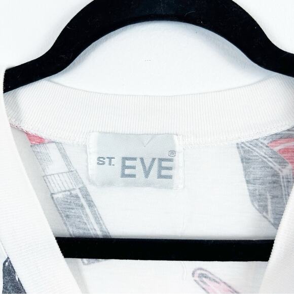 Vintage St. Eve 1970's Makeup / Lipstick Abstract Print Sleepshirt Size Large - Picture 3 of 5